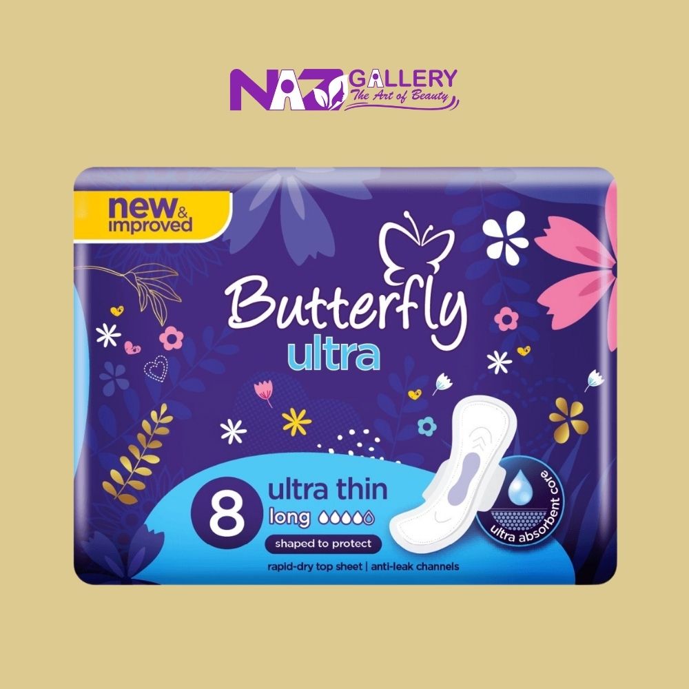 Butterfly Ultra-Thin Economy Pack Sanitary Packs Long 8 Pcs